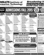 Admission notice for Comsats Institute Of Information Technology Islamabad